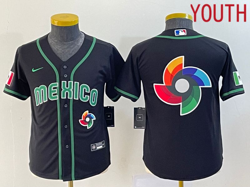 Youth 2023 World Cub Mexico Blank Black Nike MLB Jersey9